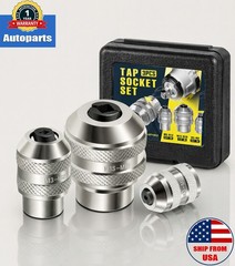3 Piece Adjustable Tap Socket Set for Ratchet Wrench – 1/4 3/8 1/2 Drive