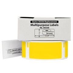 Lot 1-100 DYMO 30336 YELLOW (1″ x 2-1/8″) Thermal Labels – 500 Labels Per Roll