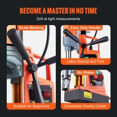 Uimoso Magnetic Drill 1300W 2922lbf/13000N Portable Mag Drill Press 810RPM