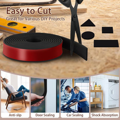 Neoprene Rubber Strips, 1″ Wide X 1/16″ Thick X 115″ Long Adhesive Solid Rubber