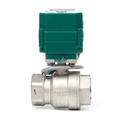 U.S. Solid Motorized Ball Valve 1-1/4 inch Stainless Steel 9-24V AC/DC