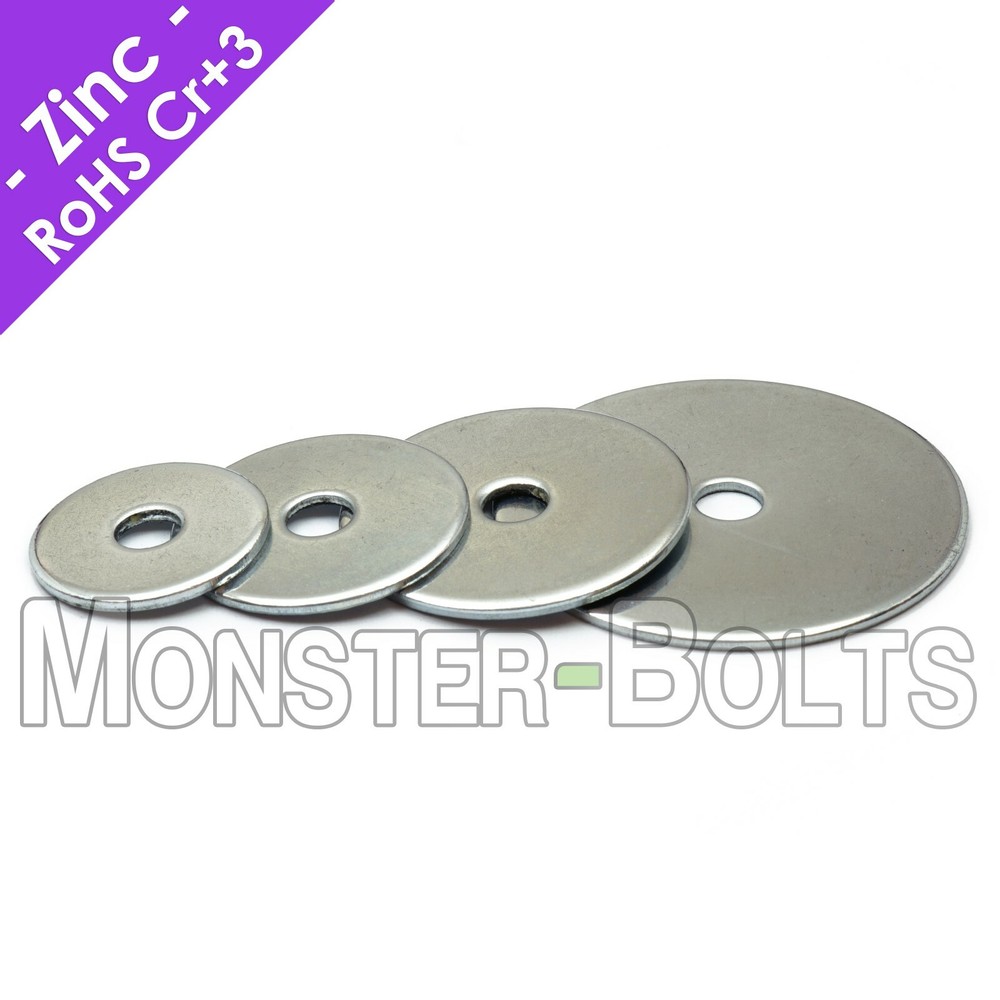 1/4″ Fender (Penny) Washers, Zinc Plated Steel – 1″, 1-1/4″, 1-3/8″, 1-1/2″ & 2″