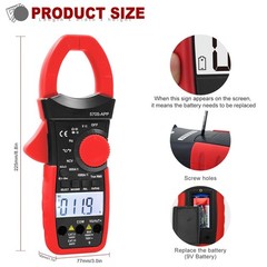 True RMS Digital Clamp Meter Multimeter AutoRanging AC DC Current Volt Amp Meter