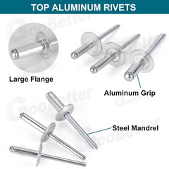 500pcs Pop Rivets Assortment Kit Aluminum Blind Rivets 14 Sizes Blind Rivet Set