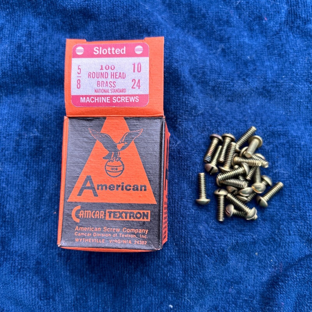 (100) 10-24 x 5/8 Round Head Cap BRASS Machine Screw 10/24 5/8”