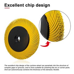 Radial Bristle Brush, 6 in x 1/2 in x 1 in, 80# 1SET Ten Single Piece w/ Adapter