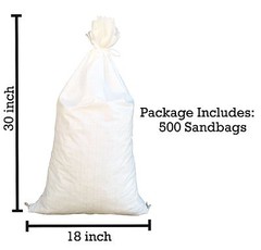Sandbags – 500 White 18″ x 30″ – Sandbag Sand Bags Bag Poly by Sandbaggy