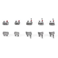 20 Pcs Dental Orthodontic Brackets Braces Mesh Base Mini Roth 018 345 Hooks