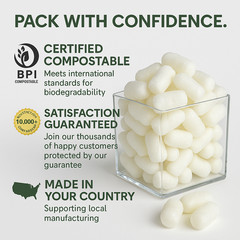 10/12/14″ Biodegradable Eco-Friendly Packing Peanuts, Sustainable Shipping Fill
