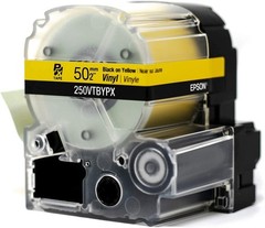 Epson LABELWORKS 250VTBYPX Black on Yellow 2″ (50mm) Vinyl Label Tape **5-PACK**