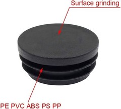 4PCS 50mm 2 Inch Round Plastic Plug, Round Black Plastic End Cap, Pipe Tubing…