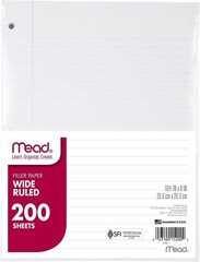 Loose Leaf Paper, Wide Ruled Filler Notebook Paper, 8″ x 10-1/2″, 200 Sheets,…