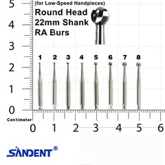 Dental RA Round Carbide Bur Latch Type RA 1-8 Burs 5pcs Box