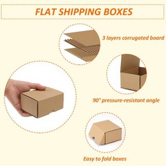 4x3x2 inches Shipping Boxes Set of 50, Brown Corrugated Cardboard Box Literat…