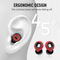 Artevive Earplugs Motorcycle.Earplugs for Sleeping Noise One Size, Black Red