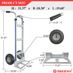 Heavy Duty 600Lb Capacity Hand Truck & Appliance Dolly for Equipment & Furniture
