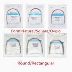 Dental S.S Orthodontic Arch Wire Stainless Steel Round Rectangular Natural/Ovoid