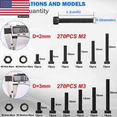 2040PCS Metric Screws Nuts and Bolts Assortment Kit,M2 M3 M4 M5 M6 Machine Screw