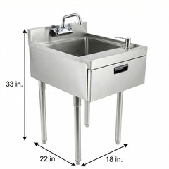 22 in. x 18 in. Underbar Hand Sink with Soap and Towel Dispenser