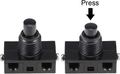 Inline Foot Pedal Push Button Switch, Ufo-Type Lamp Control, Black, 2 Pieces