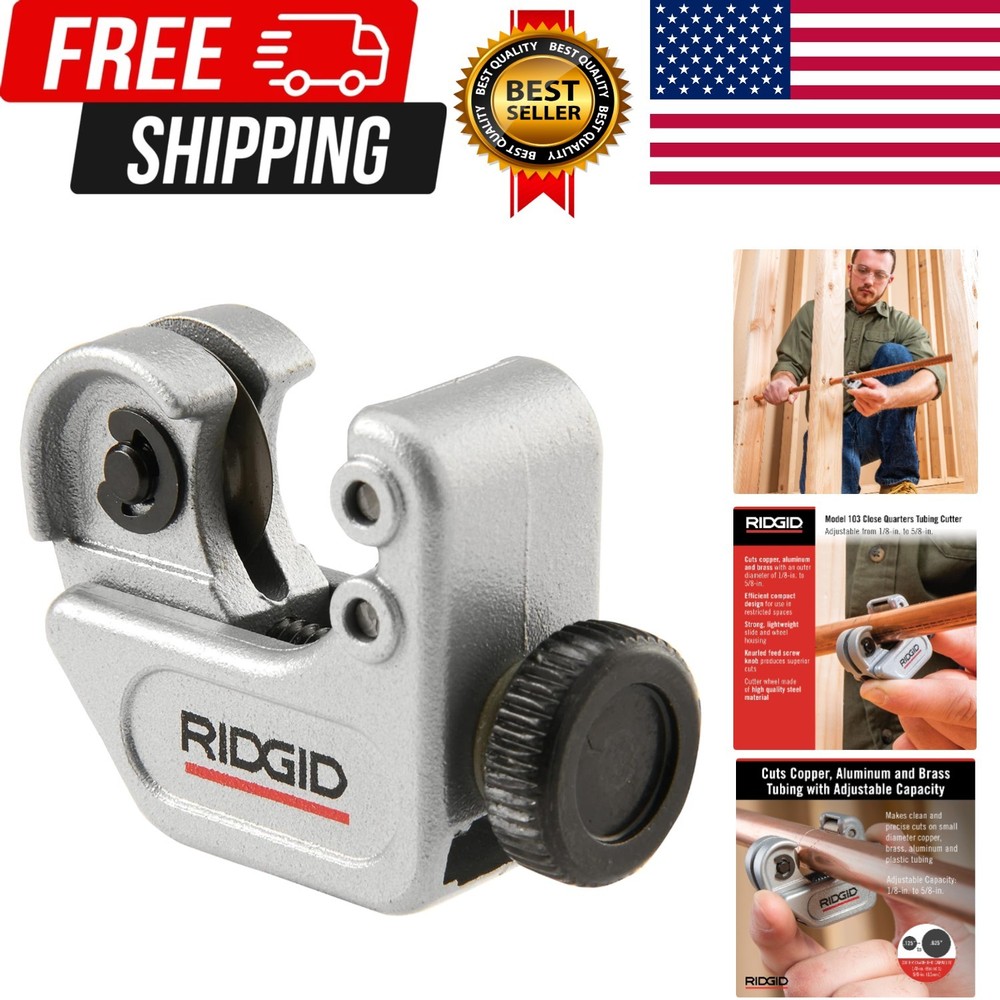 Model 103 Close Quarters Tubing Cutter, 1/8-inch to 5/8-inch Tube Cutter , Si…