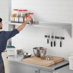 12″W x 60″L Stainless Steel Commercial Kitchen Overshelf Solid Wall Mount Shelf