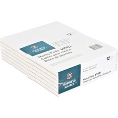 Business Source Plain Memo Pads 100 Sheets – Plain – Glued – Unruled – 12 Pads