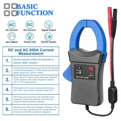 HP-605A 600A DC/AC Current Clamp Adapter Clamp-On Meter Tester with test probes