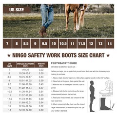 NINGO Men Waterproof Steel Toe Work Boots Leather Oil Slip Resistant Cowboy Boot
