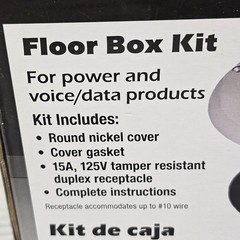 RACO 6239NI Floor Box Kit Nickel Plated Concealed Duplex Receptacle 15A 125V