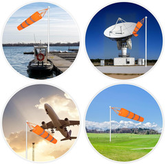 4 Pcs Airport Windsocks Measurement Sock Bag with Reflective Belt Oxford Fabric