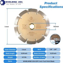 5” x .250” Tuck Point Diamond Saw Blade for Mortar Joints Removal