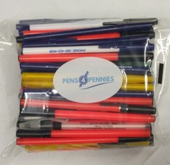 125 Piece Wholesale Bulk Stick Pens Lot: Random Colors / Misprints / Overstock