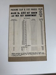 Allen No. 621 Vintage Holo-Krome Socket Set Screw & Wrench Assortment Antique