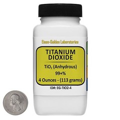 Titanium Dioxide [TiO2] 99+% ACS Grade Powder 4 Oz in a Space-Saver Bottle USA