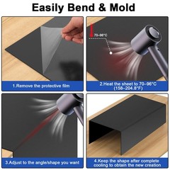 2Pack Black ABS Plastic Sheet 10″ X 14″ X 1/8″ Thick Black Rigid Thermoplastic S