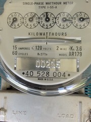 Vintage GE Single Phase Watthour Meter AR179 I-55-A 120v