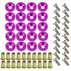 20PC CNC Fender Washer Bolt Rivet Nut Kit M6x20mm Aluminum Anodized Set