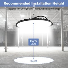 500W 10 Pack UFO LED High Bay Light Industrial Factory Warehouse Shop Commercial