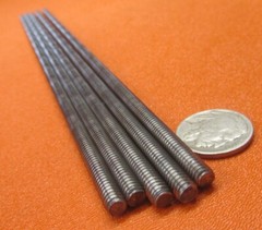 Threaded Steel Rods, Plain Finish, RH, 12-24 x 1 Foot Length, 5 Units