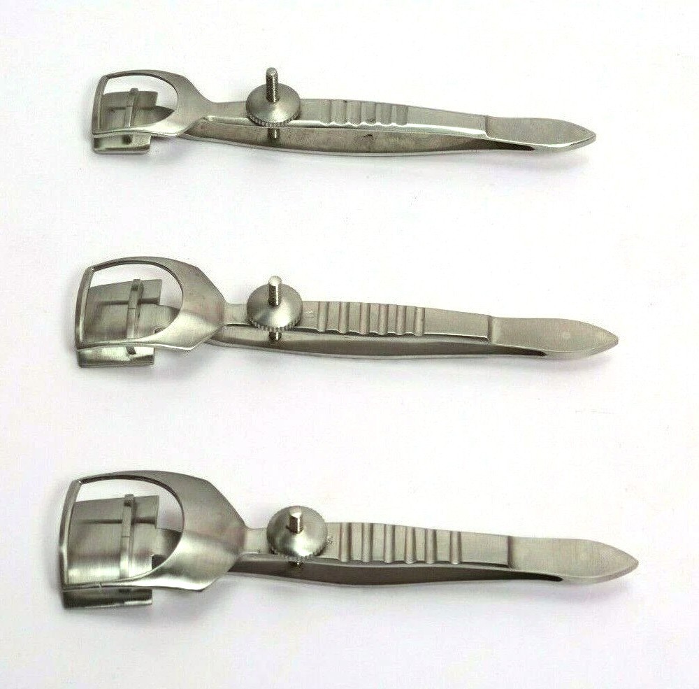 3Pcs Waddell Clamp 18mm 22mm 26mm Bilamellar Tarsal Trachomatous Trichiasis Inst