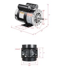 VEVOR 3.7HP Air Compressor Electric Motor 230V 3450RPM 56 Frame CW/CCW Rotation