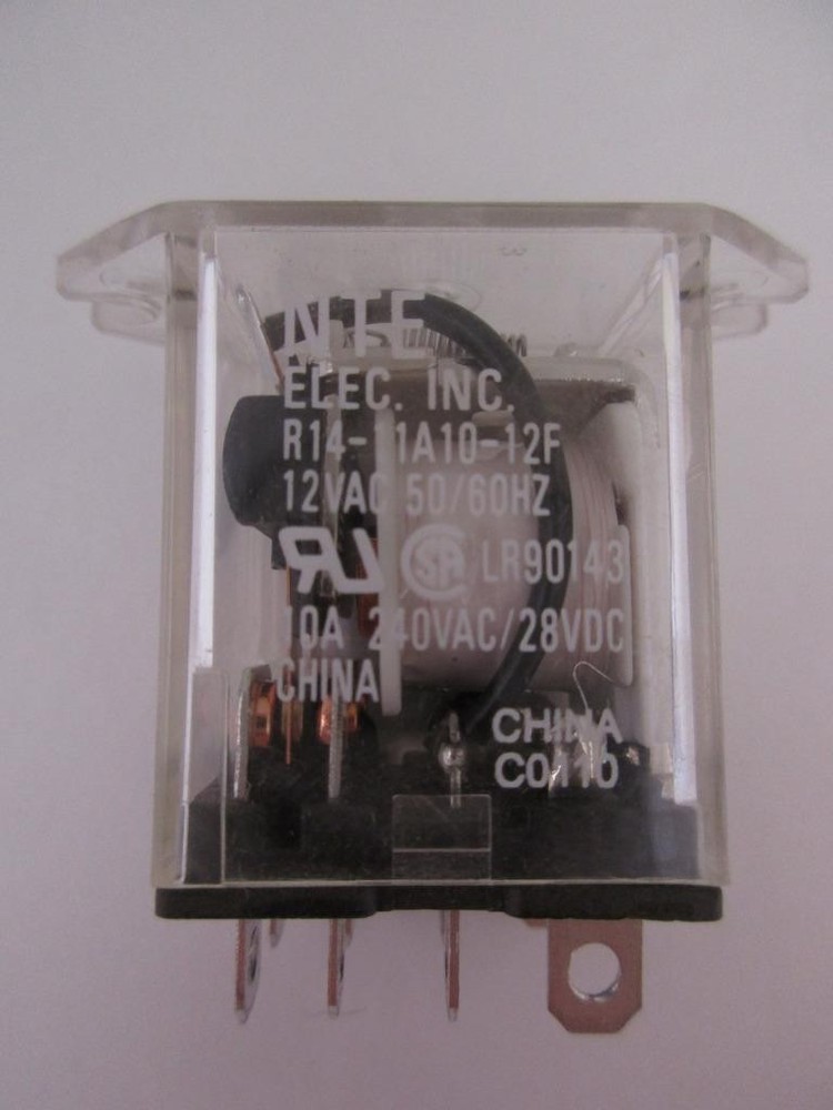 1x NTE Relay R14-11A10-12 F Flange Mount DPDT 12 VAC 10 amp NOS