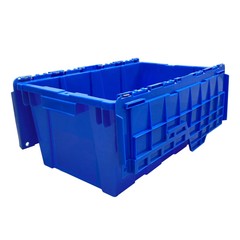 UBMOVE Plastic Crates with Lid for Moving and Storage