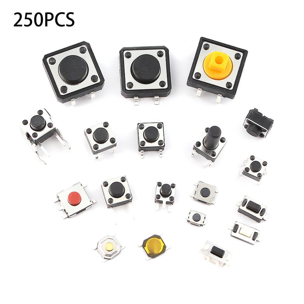 250pcs 25-Type Micro Switch Push Tact Button ON/OFF Touch Button Switch ccuu