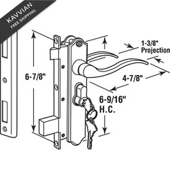 Prime-Line K 5438 Security Screen or Storm Door Lever Set, 1 Pack, Black