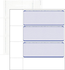 Computer Check Paper – Blank Personal Wallet Checks 3 on a Page – Compatible wit