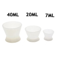 3 Pcs Dental Silicone Dappen Dish Mixing Cup Acrylic No-Stick Flexible Bowl