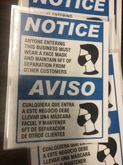 NOTICE FACE MASK REQUIRED SIGN / SAFETY SIGN / (2) HIGH QUALITY