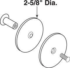 Prime-Line U 9515 Gray Steel Jamb Mount Hole Filler Plate 2-5/8 Dia. in.